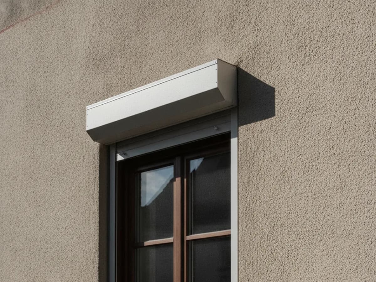 Vorsatzrollladen aus Aluminium an einem Altbaufenster montiert
